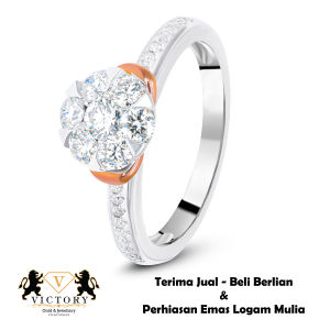 Cincin Berlian Kombinasi Rose Gold Victory Wanita - Ring VIC 3223