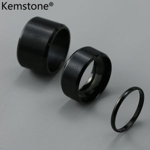 Kemstone 15 มิลลิเมตรสแตนเลสสีดำแหวนสำหรับผู้ชายของขวัญเครื่องประดับ