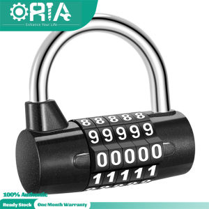 ORIA 5 Digit Combination Padlock Gym Safety Lock Luggage Travel Lock for Toolbox Closet Closet Gym Locker Bicycle Luggage Cabinet Outdoor