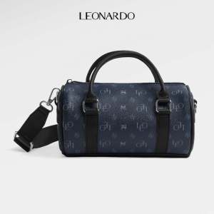 Leonardo Túi Trống Tiny Nam Monogram Neo Da Microfiber Cao Cấp Phom Trụ Tròn Độc Bản Kháng Nước Thời Trang Thành Thị