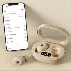 Beiziye Mini Bluetooth 5.3 Sleep Earbuds Cute Cat Paw Pattern in-ear Headset HIFI Stereo Smart Touch Gaming and Sports Wireless Earbuds