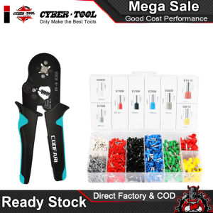 HSC8 Ferrule Crimping Tool Kit – AWG23-7 High Hardness Crimper Plier with 1200pcs Wire Ferrules & Crimp Ends Terminals