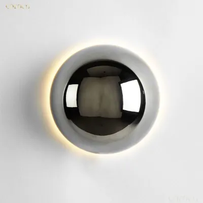 Đèn ngủ phòng ngủ đèn ngủ cạnh giường hành lang tròn hiện đại đèn trang trí mạ điện tối giản cá tính.