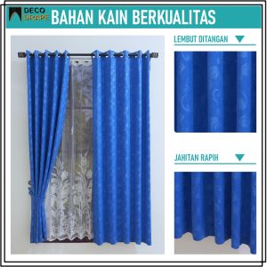 Gorden Jendela Murah Cuci Gudang Motif Bunga Tulip Kain Poliester Lembut Model Ring