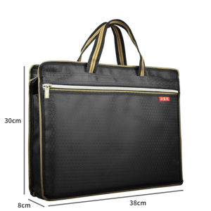 Office File Bag Waterproof Folder Tote Bag Oxford Cloth Briefcase Business Document Handbag 30x38x8 cm