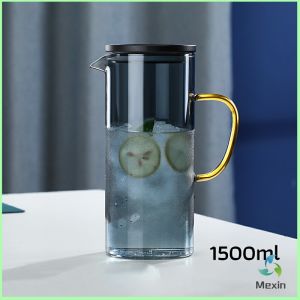 Mexin  ถ้วยแก้วน้ำ เยือกน้ำแก้วมีฝาพลาสติก  kettle water cup