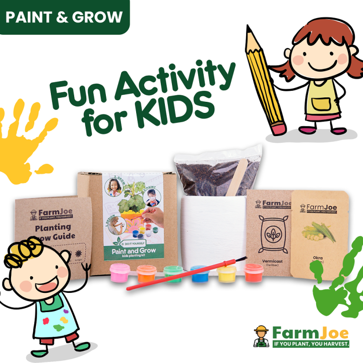 Grow Kit OKRA • Plant Kit • Paint a pot • Seed Starting Kit • FarmJoe