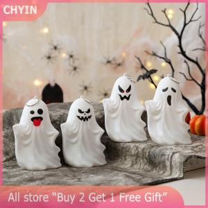 [COD] CHYIN Ghost Halloween Decor - White Ghost Led Night Light Spooky Figurine Statue Festival Lamp Table Topper Hanging Decorations