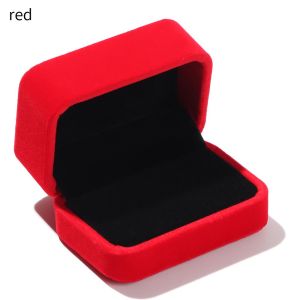 SSVFED Engagement Square Wedding Storage Box Couple Double Ring Box Display Box Velvet Jewelry Case