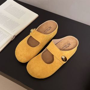 [Free Shipping] Thick-Soled Height-Increasing Wedge-Heeled Closed-Toe Slip-On Sandals For Women Summer Outdoor Wear 2026 New Style
