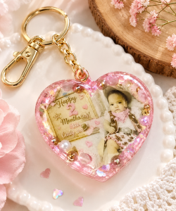 Custom Birth Stats Resin Keychain – Personalized Keepsake