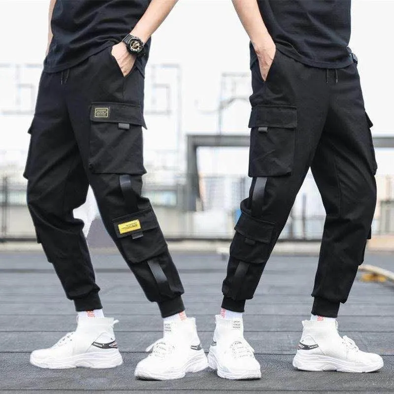 Jogger Pants Men New Fashion Streetwear Joggers Pantaloni Uomo Pantalones  De Hombre Men Black Harem Pants Multi-pocket Hip Hop Mens Sweatpants