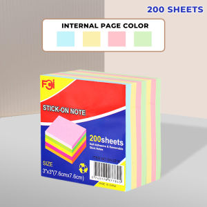 FCI Stick On Notes 3 x 3 Inches (7.6 x 7.6cm) | 200/300 Sheets Self-Adhesive & Removable Memo Notes Ideal for School Office & Home Use