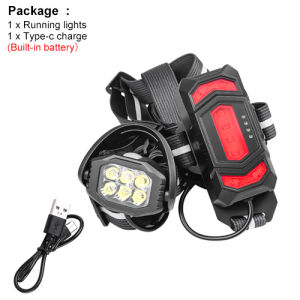 ASAFEE PB-06 Night Running Chest Light Dual Beam LED Lamp Type-C Rechargeable Safety Warning Work Light
