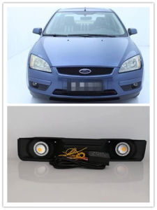 LED Fog Lights Assembly For Ford focus MK2 2005 2006 Front Bumper Fog lamp Replacement Angel Eye Daylight Accessories Kit Daytime Running Lights Kits