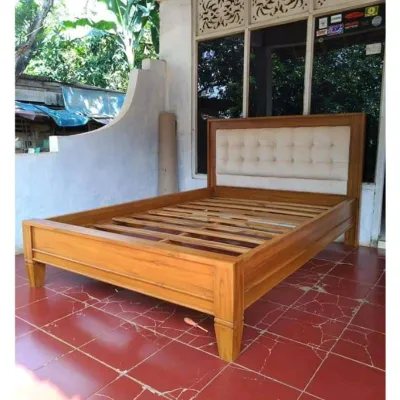 Dipan tempat tidur minimalis jati 160x200 ranjang kayu jati minimalis Jepara