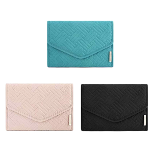 CuộN di động-up giả da nhung Túi lưu trữ gấp du lịch bông tai dây chuyền vòng tay container