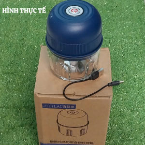 Máy xay đa năng xay thịt xay tỏi ớt sạc tích điện cối xay bằng thủy tinh dung tích 250ml