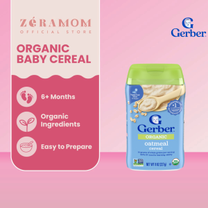 ZÉRA Mom - Gerber Baby 1st Foods Organic Oatmeal Single Grain Cereal 227g | Bijirin Bayi Organik Oatmeal