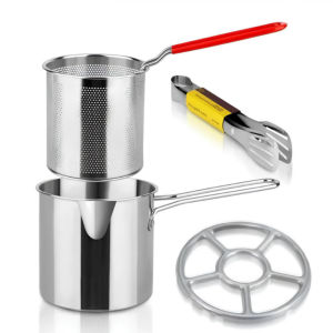 Panci Penggorengan Saringan Capitan Serbaguna Deep Fryer 3in1 Anti lengket Stainless Steel Kentang Kentucky Saringan Minyak Makanan Multifungsi Fried Chicken