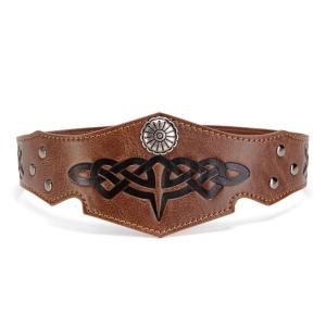 Có thể điều chỉnh da Headband Thời Trung Cổ hiệp sĩ Headband trang phục Halloween Phụ kiện Headgear lái xe máy mũ nón