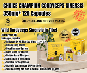 LOCAL SG - CHOICE CHAMPION CORDYCEPS BY CHOICE [120 tablets] -Tibet Wild Cordyceps Sinensis Powder capsules SupplementJapan冠军虫草日本生产西藏虫草胶囊