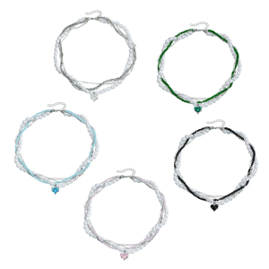 Chic Pearls and Zirconia Heart Pendant Necklace Elegant Collarbone Chain for Business Meetings and Gatherings