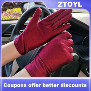 【ZTOYL】 Woman Gloves For Summer Sunscreen Driving Gloves Female Thin Cotton Sweet Solid Color Non-Slip Touchscreen Breathable