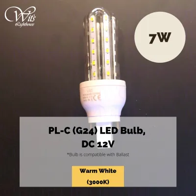 LED Light Bulb PLC G24 G24D 2 Pin 7W 3U Glass AC 85 - 240V (Remove Ballast) / DC 12V (Compatible with Ballast)