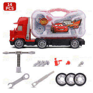 Kereta 95 Mark Uncle Lori Mcqueen Mainan Comel Kereta Diy Playset Mainan Kereta Lori Mack dengan Kotak