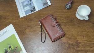 AE New long mens wallet with multiple card slots casual zipper wallet large-capacity clutch bag for young people coin purse