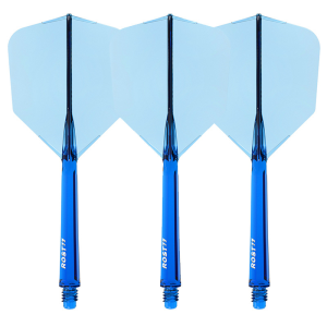 3PCS CUESOUL ROST 77 Integrated Dart Pin Shaft and Flight Two in One Dart Flight Big Wing Shape-Transparent Color Set of 3 Pcs