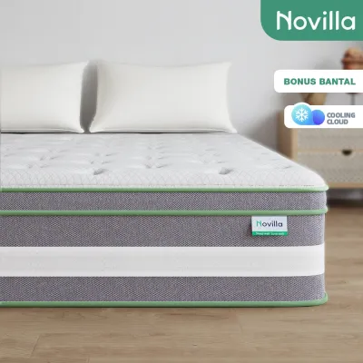 Novilla kasur IceMint spons busa springbed tebal 25/30cm empuk lantai matras anti lembab Free bantal