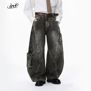 Lạm Phát Thương Hiệu Không Thường Xuyên Cắt Rửa Quần bò denim Mùa Thu Sản Phẩm Mới Mỹ nhiều túi Cong Quần Giản Dị