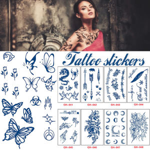 สติกเกอร์สักระดับไฮเอนด์กันน้ำถาวร15วันรอยสักปลอมแบบรอยสักชั่วคราวติดทนนานเส้นสักมหัศจรรย์1เดือน