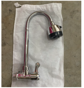 HW002-  Kitchen Faucet Stainless Steel Flexible Hose Single Cold 2 Modes Outlet(BLACK)