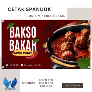 Spanduk Banner BAKSO BAKAR NEW DESAIN Custom Desain