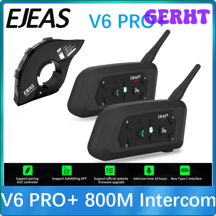 GERHT EJEAS V6 PRO +/PLUS Motorcycle Helmet Bluetooth Intercom Headset ...