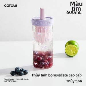FCCốc Thủy Tinh CAROTE Dung Lượng Lớn Có Bộ Lọc Trà Và Ống Hút