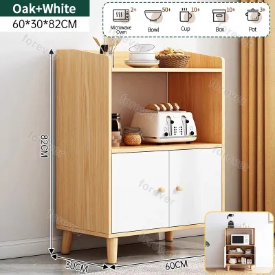 【Free Shipping】Wooden Sideboard 3/4Doors 90/120CM Microwave Dishes Storage Kitchen Living Room Wood Cabinet Storage Cabinet High-capacity