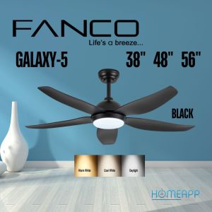 FANCO Galaxy-5 ceiling fan DC Motor tri colour LED light 24W remote control