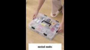 Multi-Layer Multi Grid Parts Sorting Storage Hardware Tool Screw Accessories Transparent Portable Handle