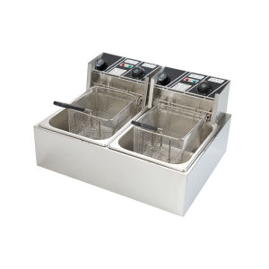 6Liter/12Liter /20Liter Single And Dual Electric Deep Fryer Stainless Steel Frying Machine Electric Fryer With Basket Oil Frying Pot with Temperature Control & Timer for Restaurant or Home Use Perfect for Fried Chicken Nuggets & Fries