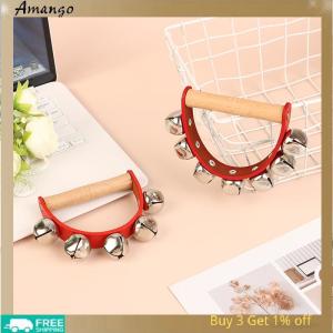 Amango Handbell Hand Bells With 5pcs 7pcs Jingle Bells Wood Handle Musical Instrument Bell Toy Gift For School Music Class Home Daycare