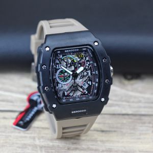 Jam tangan Pria Berocco3 tali karet tanggal aktif chrono off original