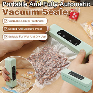 💕Portable Fully Automatic Vacuum Sealer for Home Kitchens Fully Automatic Dry and Wet Food Preservation Machine Small Laminator全自动真空封口机