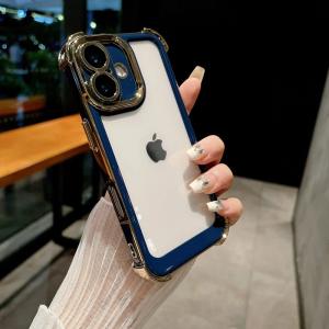 For iPhone 17 Pro Max Airbag Shockproof Case Luxury Plating Colorful Silicone Cover for iPhone 17 Air 15 13 12 11 14Pro Max Plus