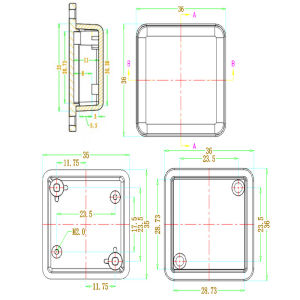 Fantic 36x36x15mm High Quality Small Plastic Electronics Enclosure For PCB Design Electrical Plastic Case DIY Wall Mounted Junction Box