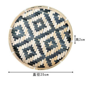 Vietnam Handmade Round Bamboo Wooven Tray Nyiru Buluh Bulat Tampi Piring Bamboo Serving Tray Rattan Anyaman Rotan Dulang Buluh 越南竹编簸箕点心盘