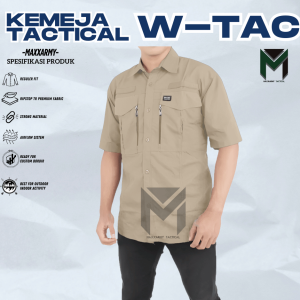 Kemeja Outdoor Pria Lengan Pendek Tactical W-Tac Bahan Ripstop Premium Bisa Custom Bordir